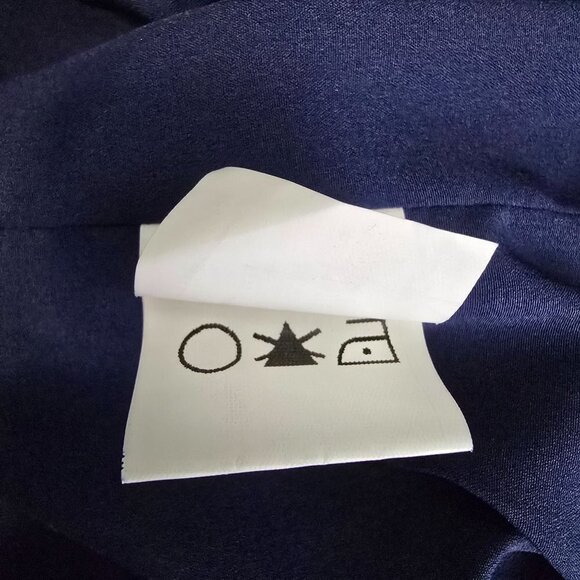 Eshakti Navy Double Breasted Jacket With Faux Leather Trim Size 28W (GUC) - Picture 9 of 11